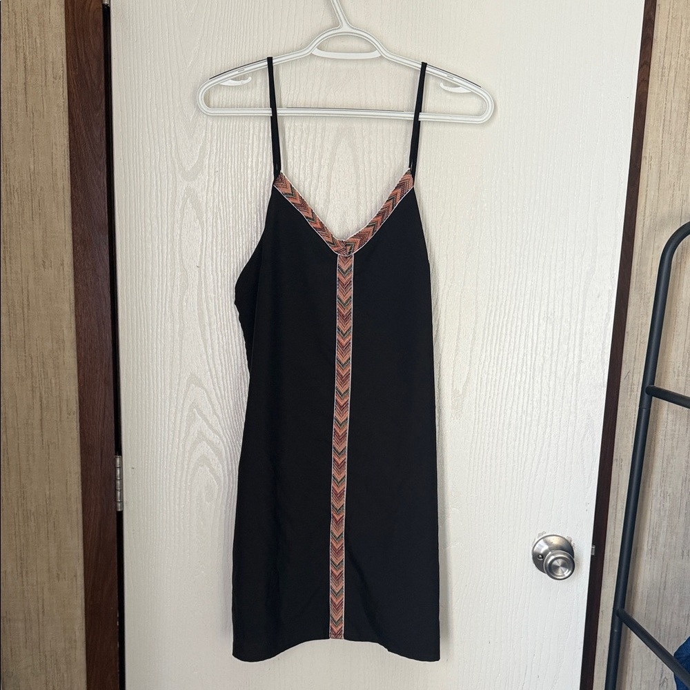 SHEIN Black Dress with Multicolor Trim
